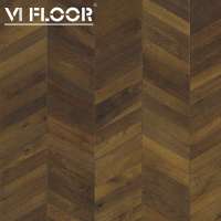 Fumed Antique Chevron Parquet Band Sawn Finish Wood Flooring