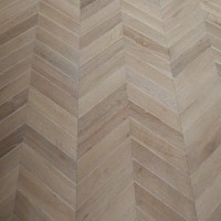 Pearl White Chevron Plank Engineered 45 Degree